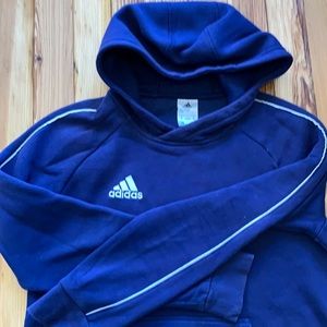 Adidas unisex blue hoodie size L / 13-14